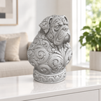 Mastiff-Büste Ornament - Silber gedruckt Wohnzimmer