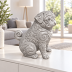 Mops Ornament - Silber gedruckt Wohnzimmer