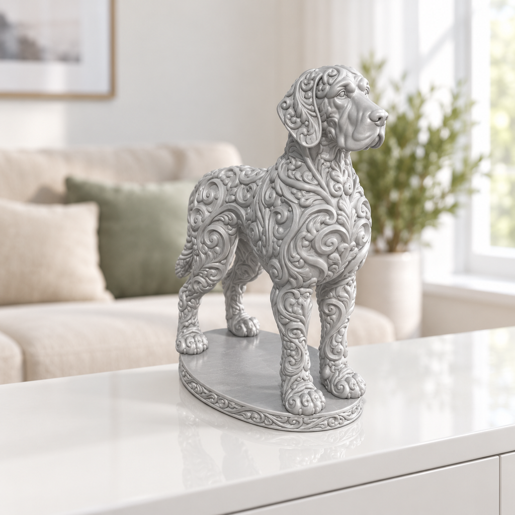 Deutsche Dogge Ornament - Silber gedruckt Wohnzimmer