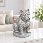 Boston Terrier sitzend Ornament - Silber gedruckt Wohnzimmer