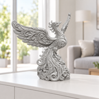 Phönix mit Schwingen Ornament - Silber gedruckt Wohnzimmer