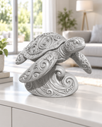 Meeresschildkröte Ornament - Silber gedruckt Wohnzimmer