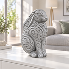 Widderkaninchen Ornament - Silber gedruckt Wohnzimmer