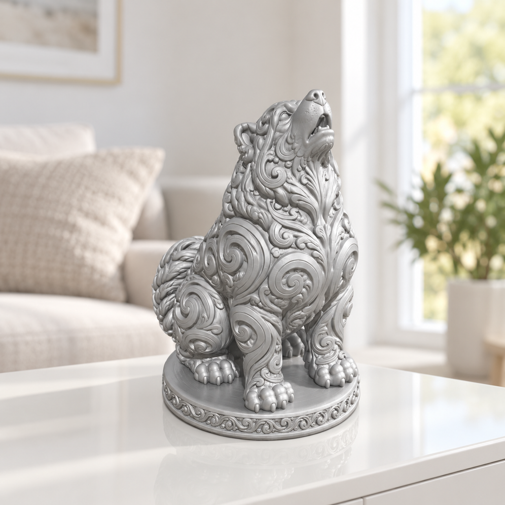 Husky heulend Ornament - Silber gedruckt Wohnzimmer