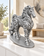 Pferd Ornament - Silber gedruckt Wohnzimmer