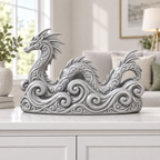 Seedrache Ornament - Silber gedruckt Wohnzimmer