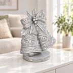 Glockenpaar Ornament - Silber gedruckt Wohnzimmer
