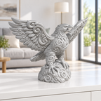 Adler mit Schwingen Ornament - Silber gedruckt Wohnzimmer