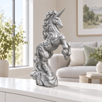 Steigendes Einhorn Ornament - Silber gedruckt Wohnzimmer