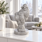 Santa mit nacktem Po Ornament - Silber gedruckt Wohnzimmer