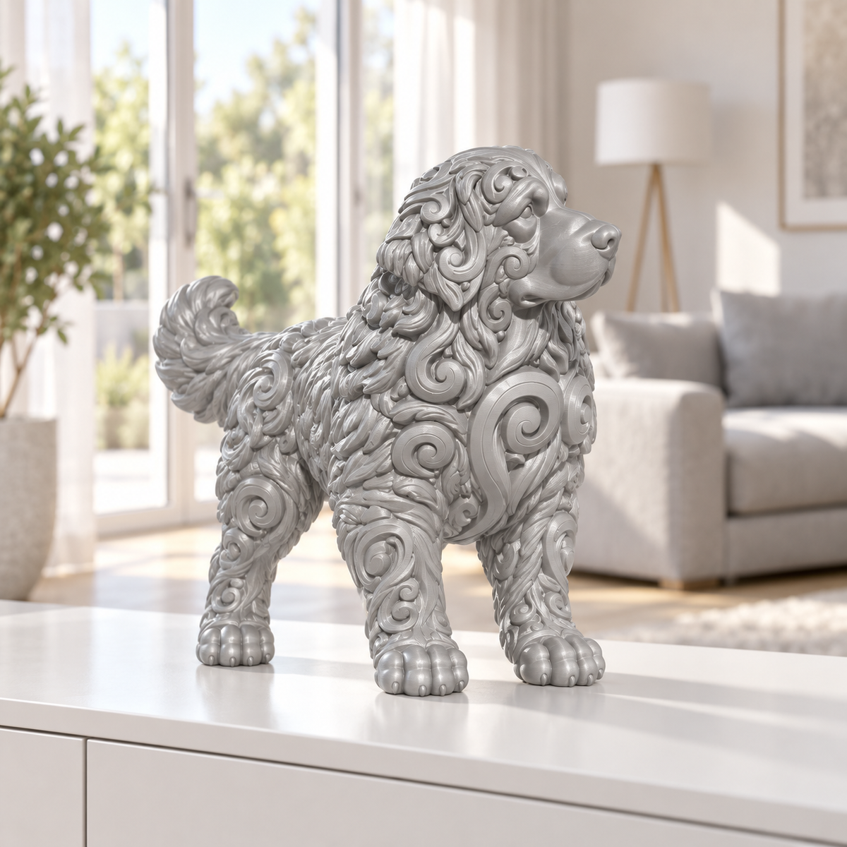 Berner Sennenhund Ornament - Silber gedruckt Wohnzimmer