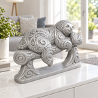 Faultier auf Ast Ornament - Silber gedruckt Wohnzimmer