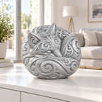 Schlafender Polarfuchs Ornament - Silber gedruckt Wohnzimmer