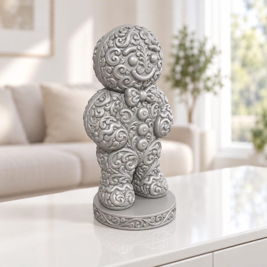Lebkuchenmann Ornament - Silber gedruckt Wohnzimmer