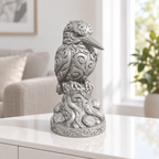 Eisvogel auf Stamm Ornament - Silber gedruckt Wohnzimmer