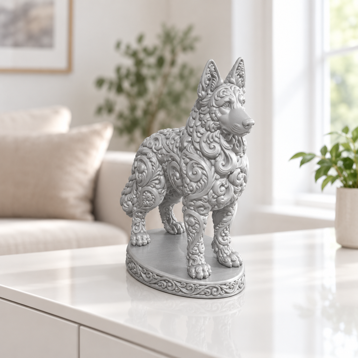 Deutscher Schäferhund Ornament - Silber gedruckt Wohnzimmer