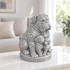 Mastiff mit Welpen Ornament - Silber gedruckt Wohnzimmer