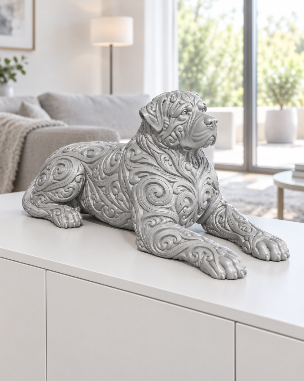 Rottweiler Ornament - Silber gedruckt Wohnzimmer