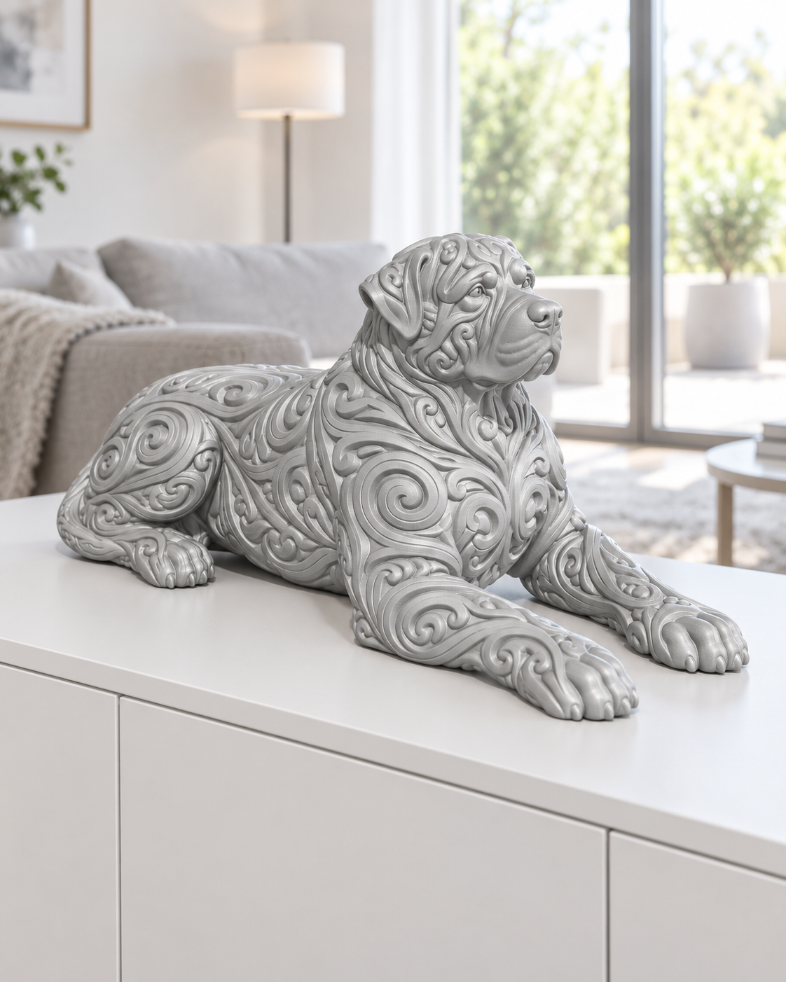 Rottweiler Ornament - Silber gedruckt Wohnzimmer
