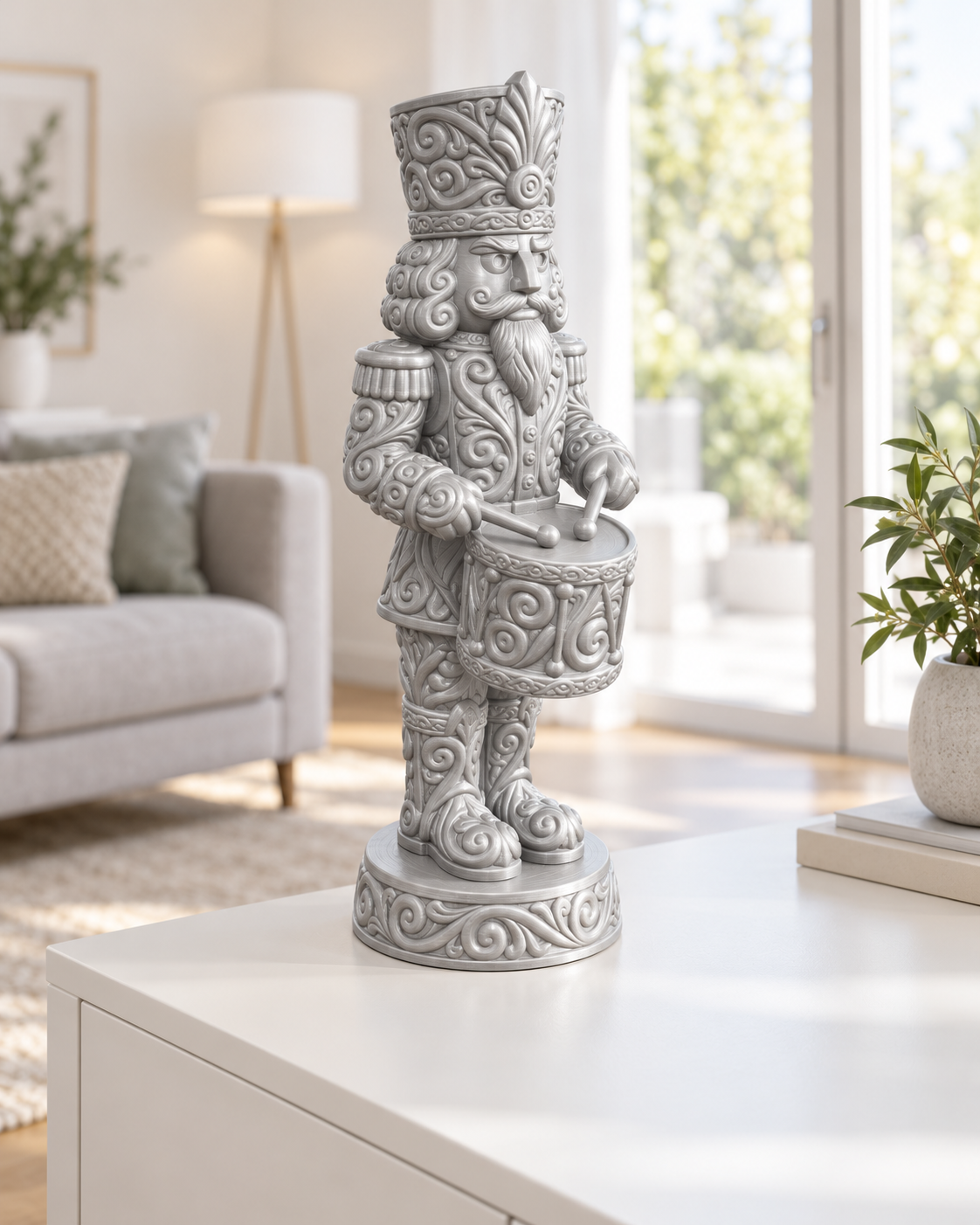 Nussknacker Trommler Ornament - Silber gedruckt Wohnzimmer