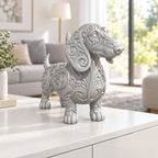 Dackel Ornament - Silber gedruckt Wohnzimmer