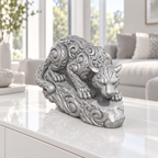 Sprungbereiter Puma Ornament - Silber gedruckt Wohnzimmer