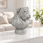 Bulldoggen-Büste Ornament - Silber gedruckt Wohnzimmer
