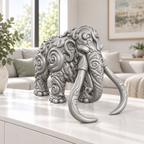 Mammut Ornament - Silber gedruckt Wohnzimmer