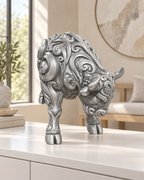 Stier Ornament - Silber gedruckt Wohnzimmer