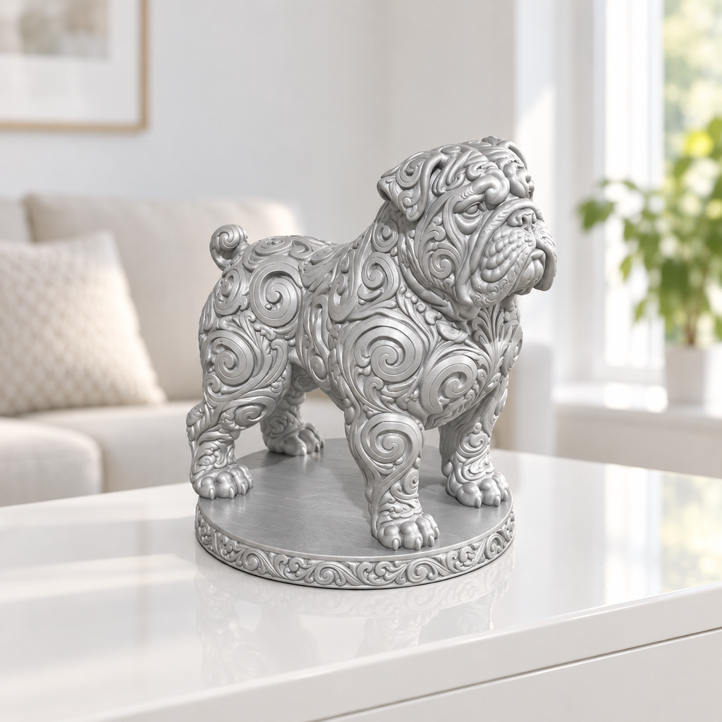 Bullmastiff Ornament - Silber gedruckt Wohnzimmer