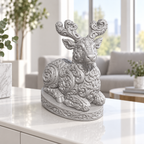 Liegendes Rentier Ornament - Silber gedruckt Wohnzimmer