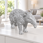 Tapir Ornament - Silber gedruckt Wohnzimmer