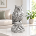 Schneeeule auf Stamm Ornament - Silber gedruckt Wohnzimmer