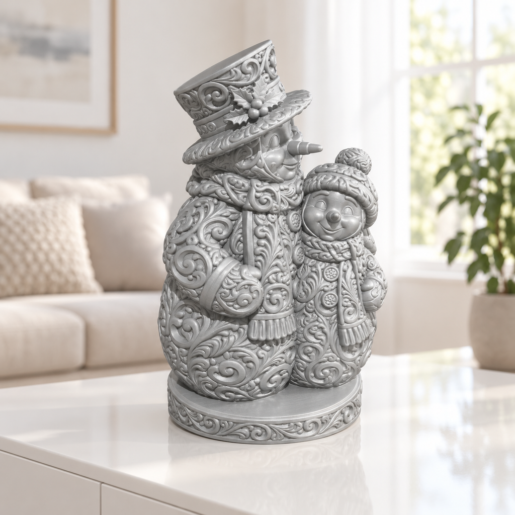 Schneemann-Familie Ornament - Silber gedruckt Wohnzimmer