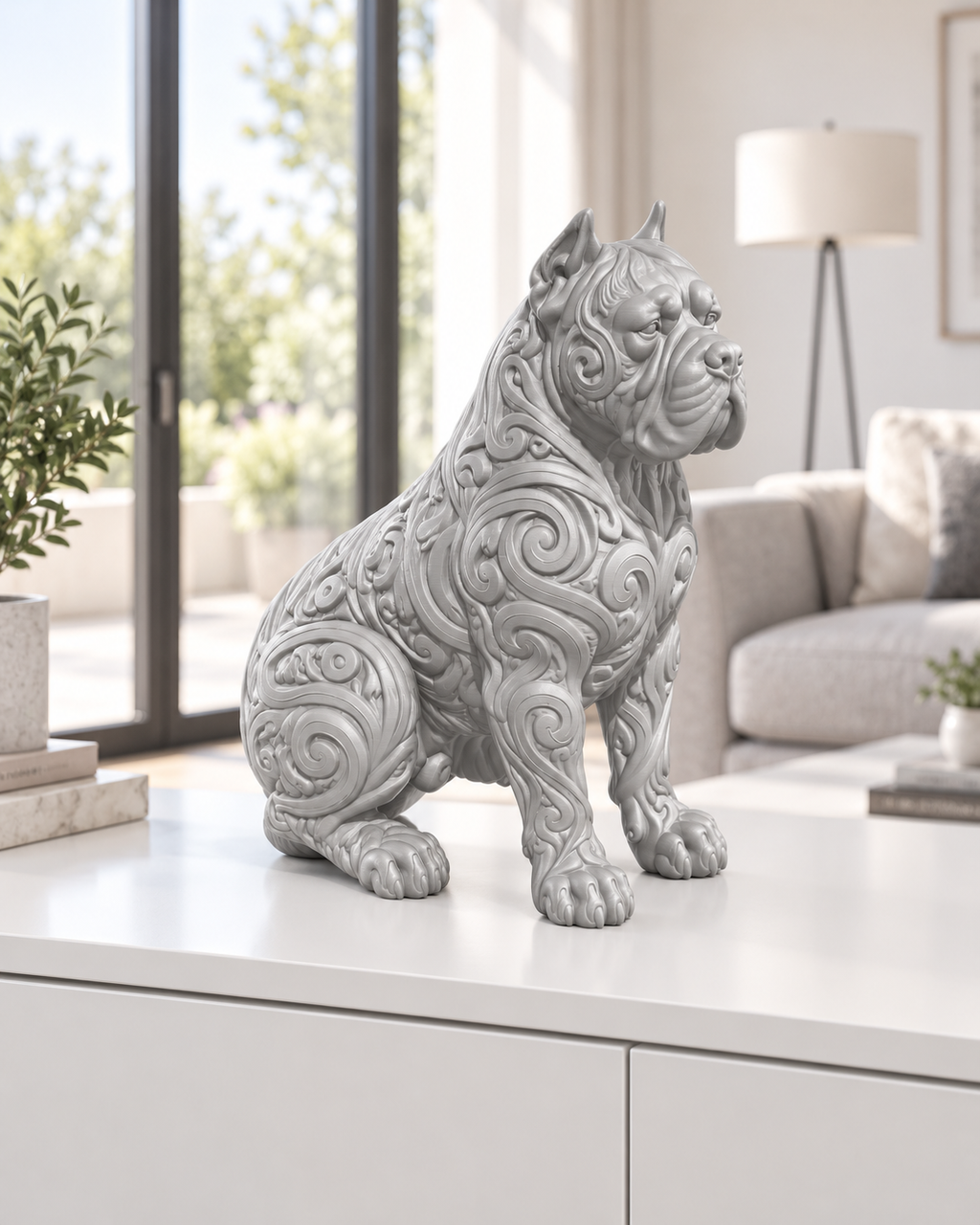 Cane Corso Ornament - Silber gedruckt Wohnzimmer