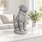 Rottweiler sitzend Ornament - Silber gedruckt Wohnzimmer