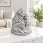 Rottweiler mit Welpe Ornament - Silber gedruckt Wohnzimmer