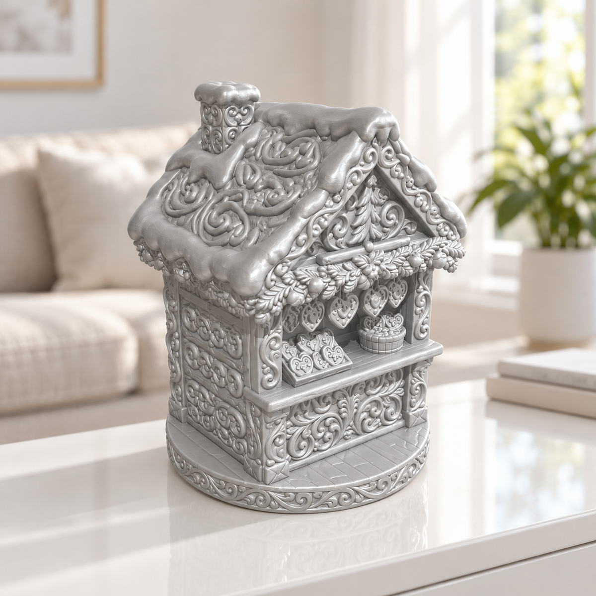 Weihnachtsmarkthütte Ornament - Silber gedruckt Wohnzimmer