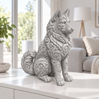 Husky Ornament - Silber gedruckt Wohnzimmer
