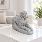 Boxer liegend Ornament - Silber gedruckt Wohnzimmer