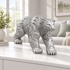 Eisbär Ornament - Silber gedruckt Wohnzimmer