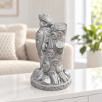 Specht am Stamm Ornament - Silber gedruckt Wohnzimmer
