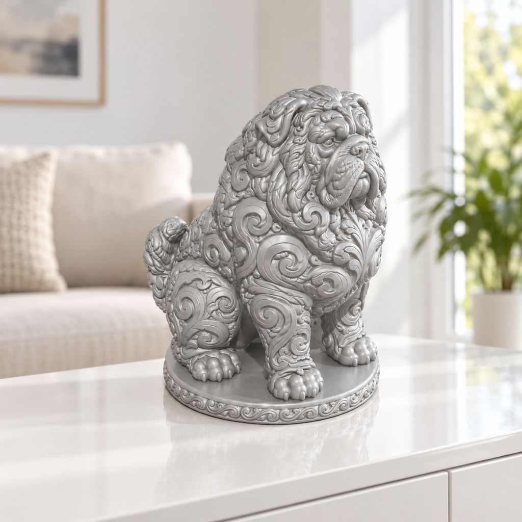 Tibetmastiff Ornament - Silber gedruckt Wohnzimmer