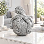 Krake auf Kugel Ornament - Silber gedruckt Wohnzimmer