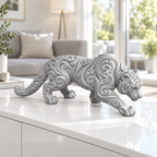 Schleichender Tiger Ornament - Silber gedruckt Wohnzimmer