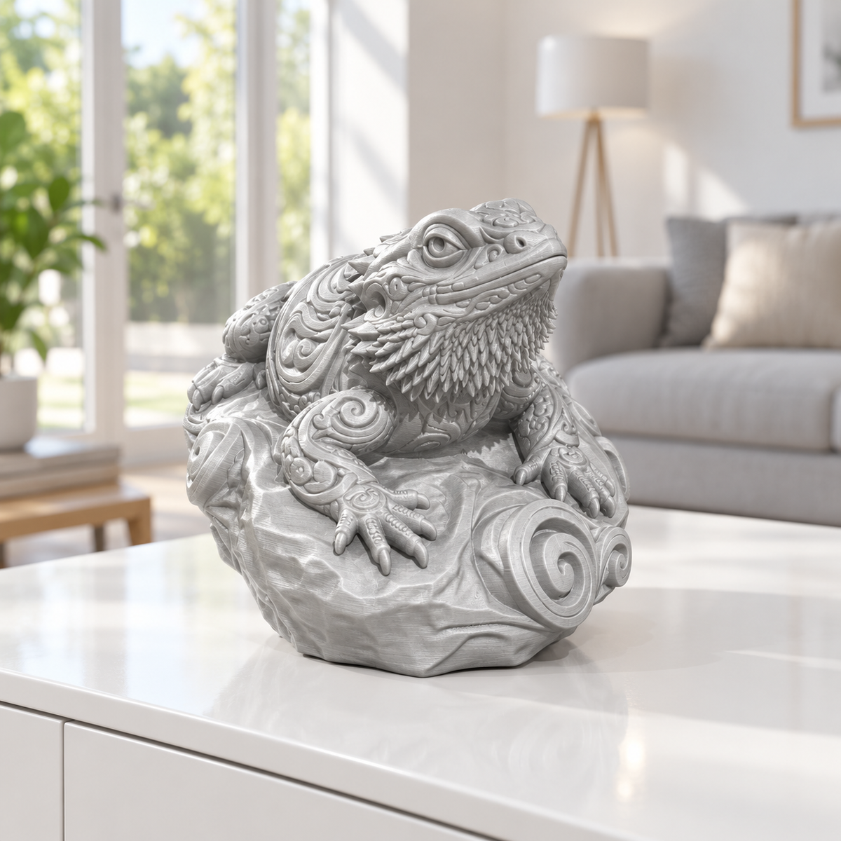 Bartagame Ornament - Silber gedruckt Wohnzimmer