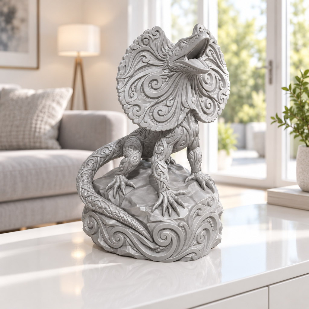 Kragenechse Ornament - Silber gedruckt Wohnzimmer