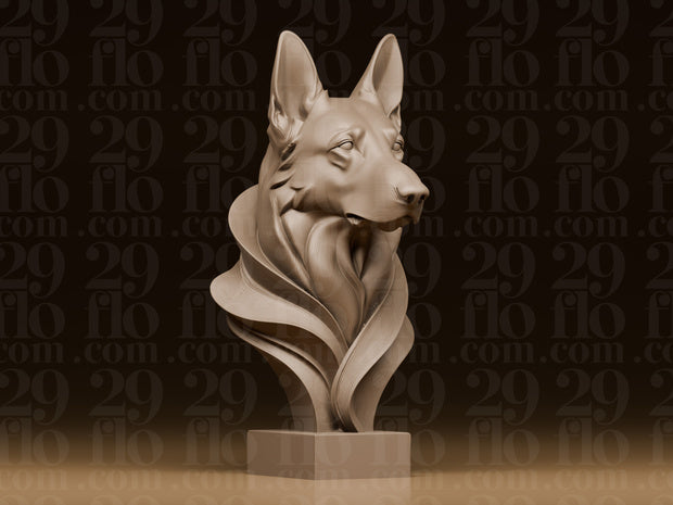5 moderne Hundebüsten – Yorkshire Terrier, Dackel, Rottweiler, Boston Terrier & Deutscher Schäferhund FehnFactory