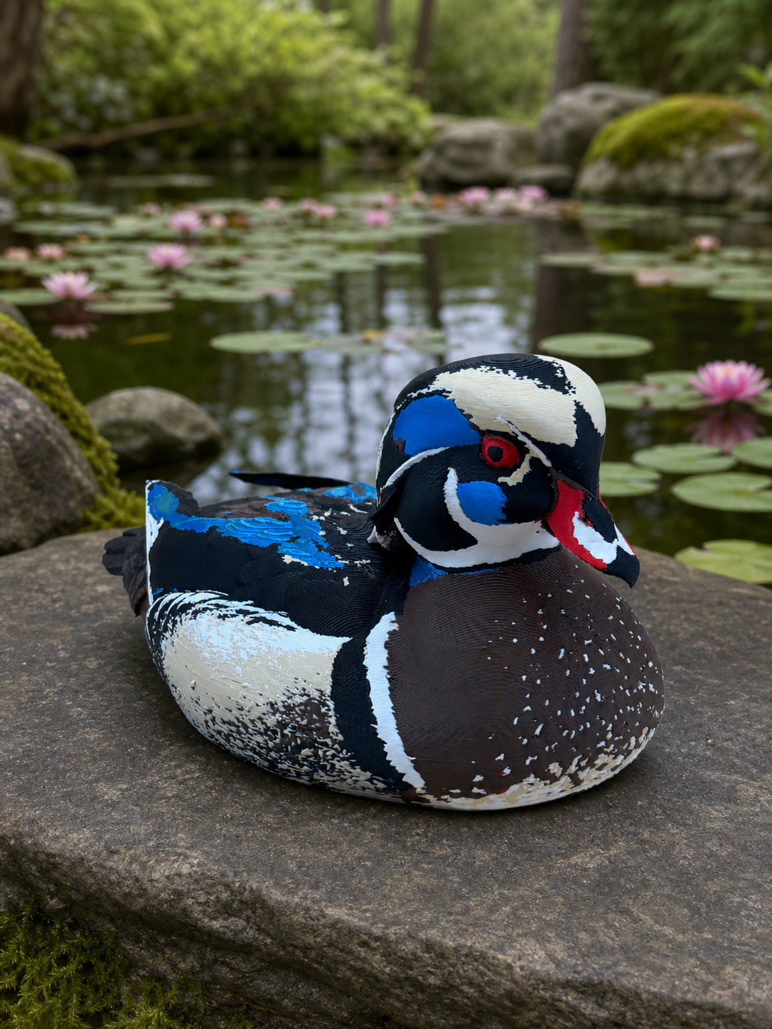 Royal Wood Duck – Freistehende Brautente-Skulptur FehnFactory