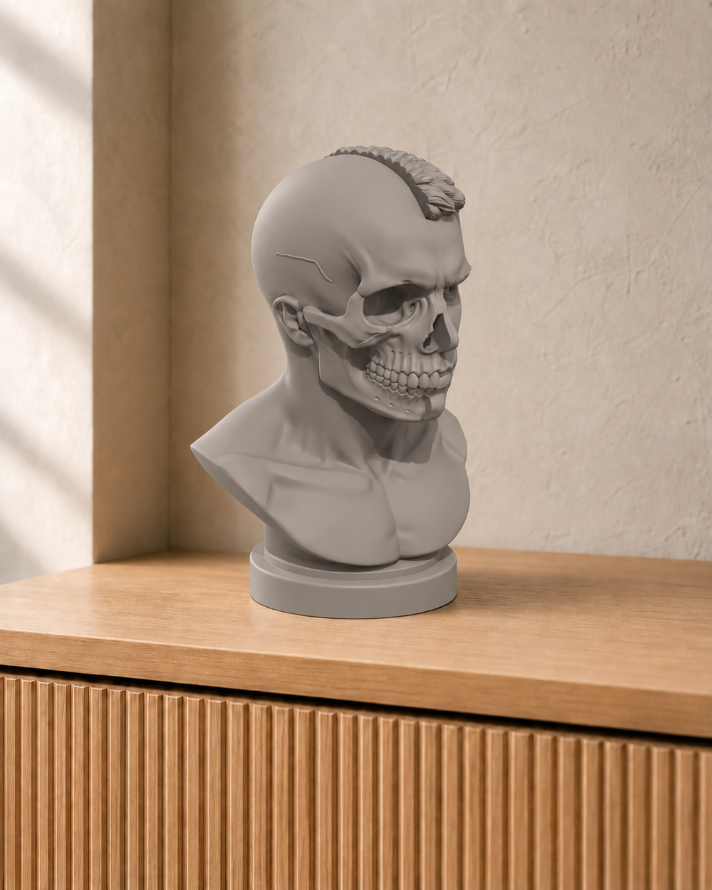 Totenkopf-Büste Mann – 08_grau print